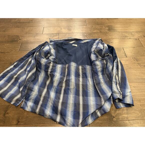 Columbia Mens Blue Omni Shade Vented Button Down Striped Shirt Size XXL XM0786 - Picture 5 of 9